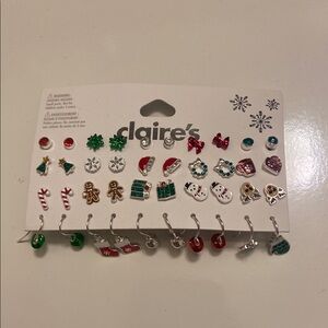 Claire's Festive Holiday Earrings Set - brand new!